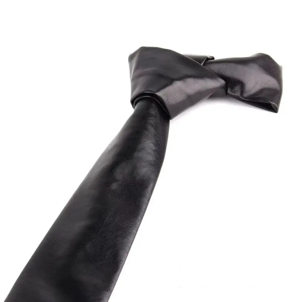 クラシックレトロ PU レザーネクタイカジュアル多用途 JK ネクタイ無地 5.5 センチメートル幅狭いネクタイユニセックス