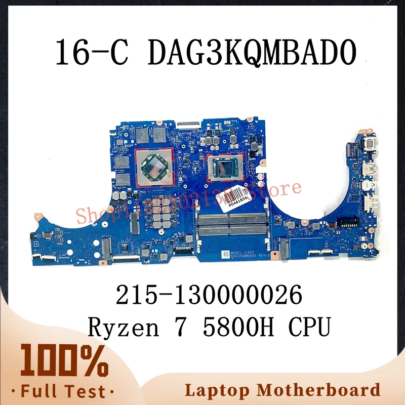 

DAG3KQMBAD0 With Ryzen 7 5800H CPU High Quality Mainboard For HP Omen 16-C Laptop Motherboard 215-130000026 100%Full Tested Well