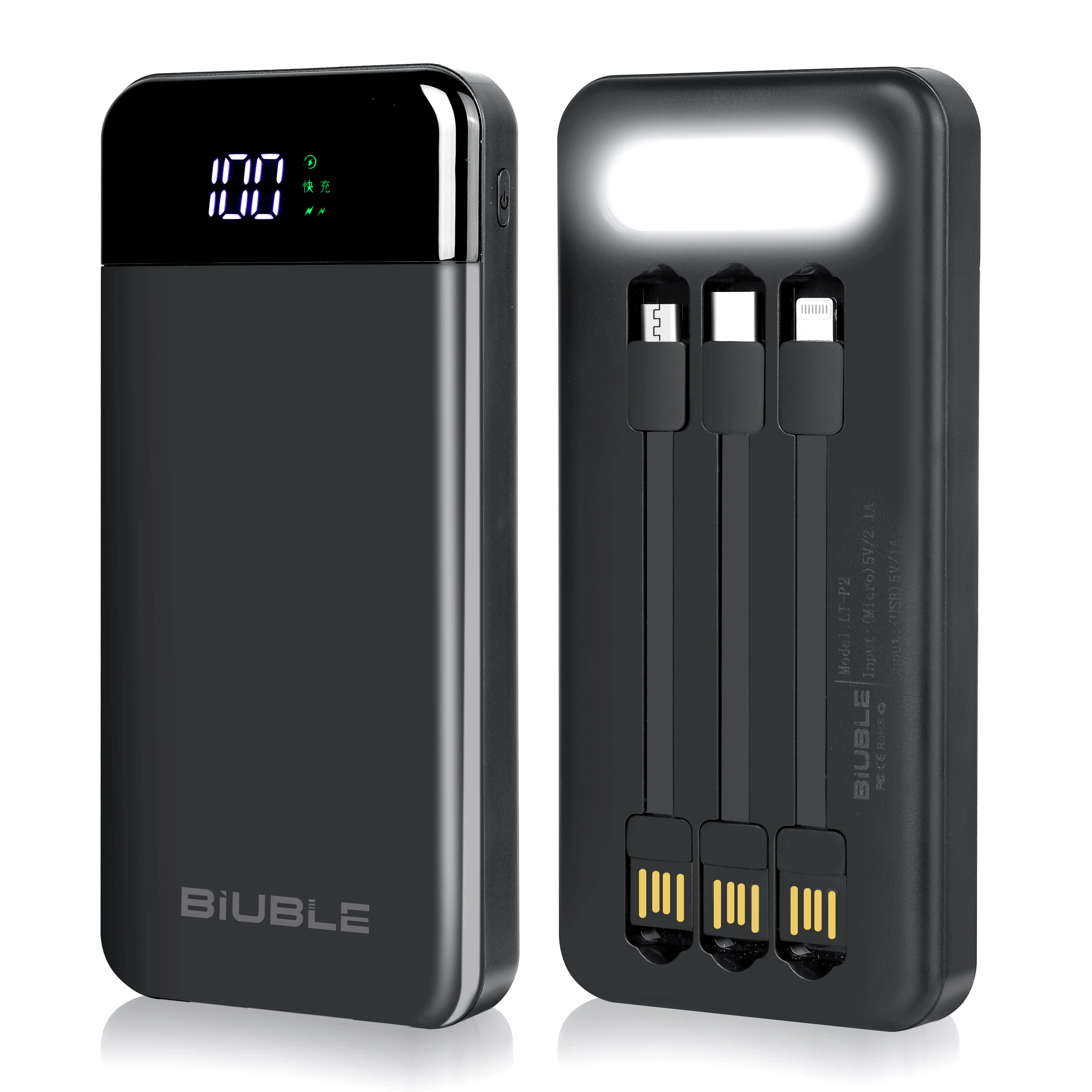 10000 mAh Solar Power Bank Thin Light Comes With three-wire External Battery Portable Daily Power Bank For Andorid or iPhone