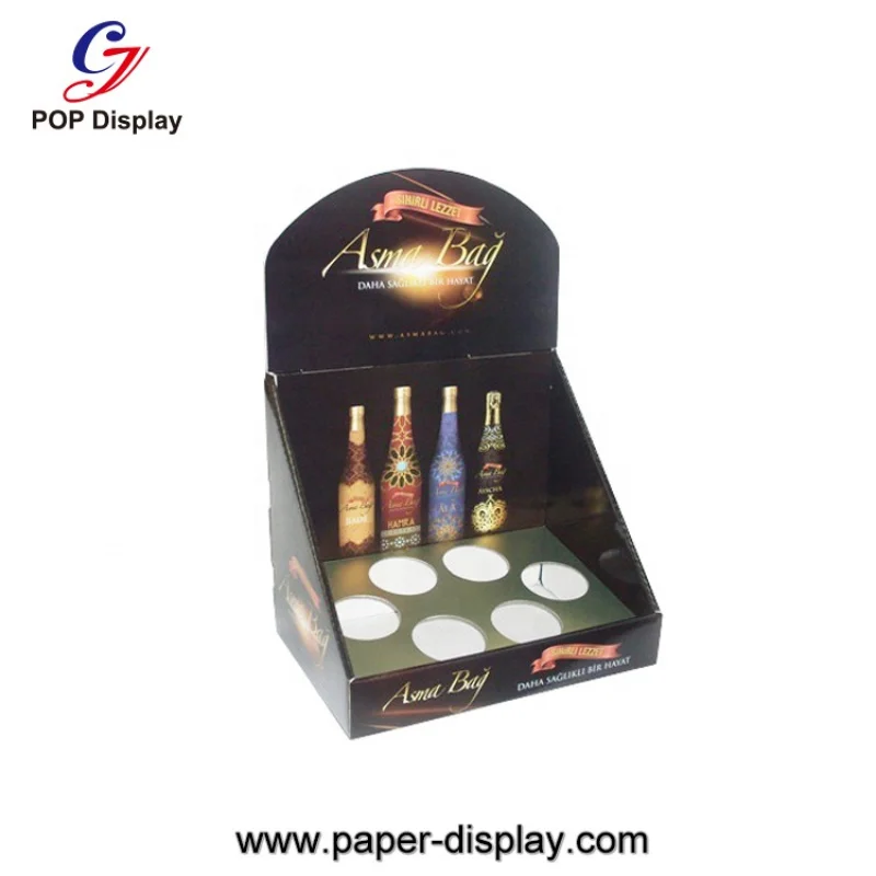 custom.Customer Printing Cardboard Retail Countertop Display Makeup Lipstick Cosmetic Counter Paper PDQ Display With Di