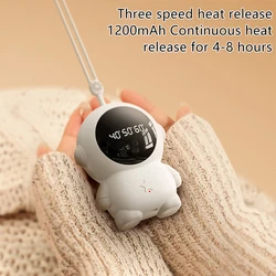 1200/2400mAh Cute Astronaut Hand Warmer Usb Charging Winter Mini Hand Warmer Pocket Hand Warmer Large Capacity Winter Gift