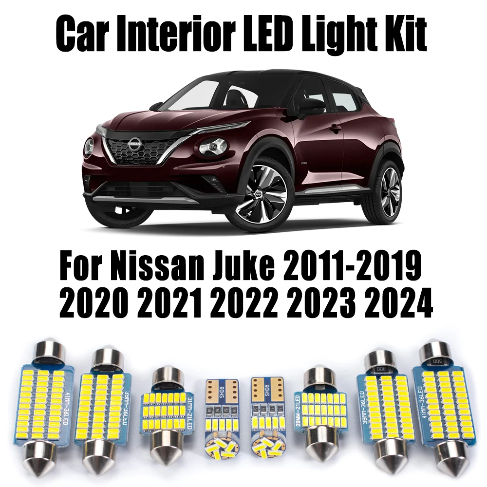 

For Nissan Juke 2011-2017 2018 2019 2020 2021 2022 2023 2024 LED Interior Vanity Mirror Trunk Dome Light Kit Car Reading Bulbs
