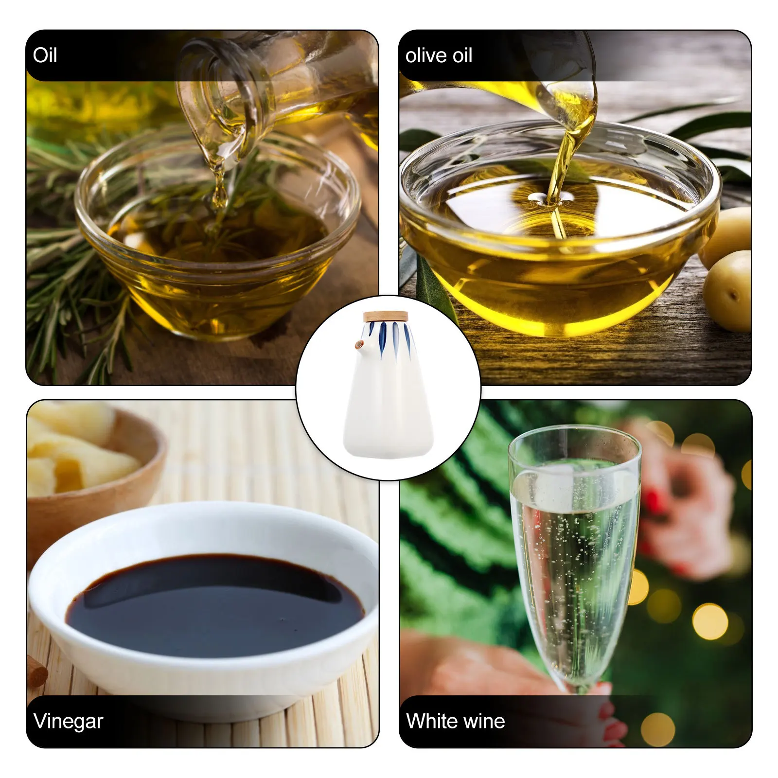 

Ceramic Seasoning Bottle Dust-Proof Insect-Resistant For Oil Vinegar Soy Condiment Dispenser Jar Pot Ceramic Oil