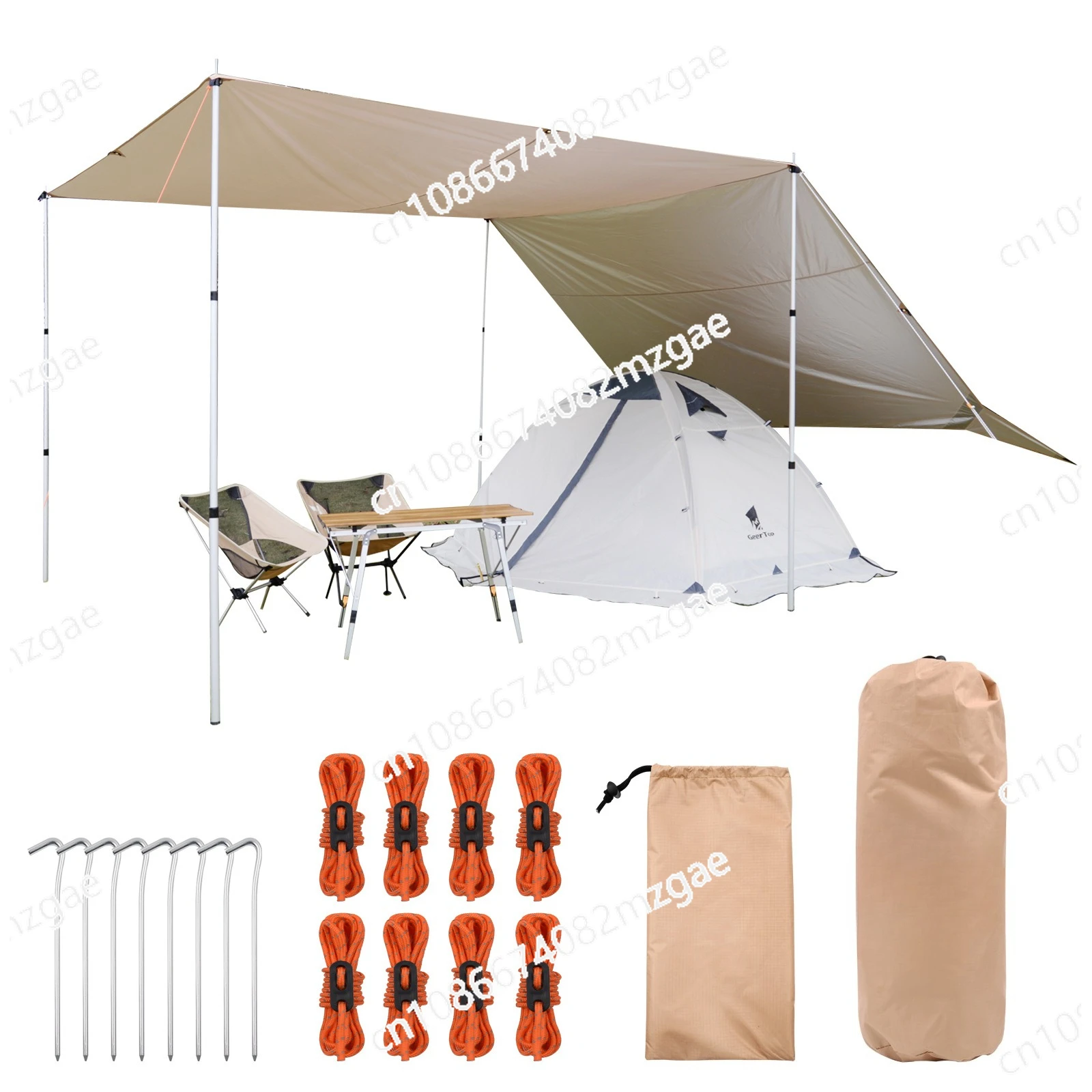 

В наличии 5*3 м большой размер четырехугольный навес открытый кемпинг пляжный навес открытый непромокаемый брезент-бабочка