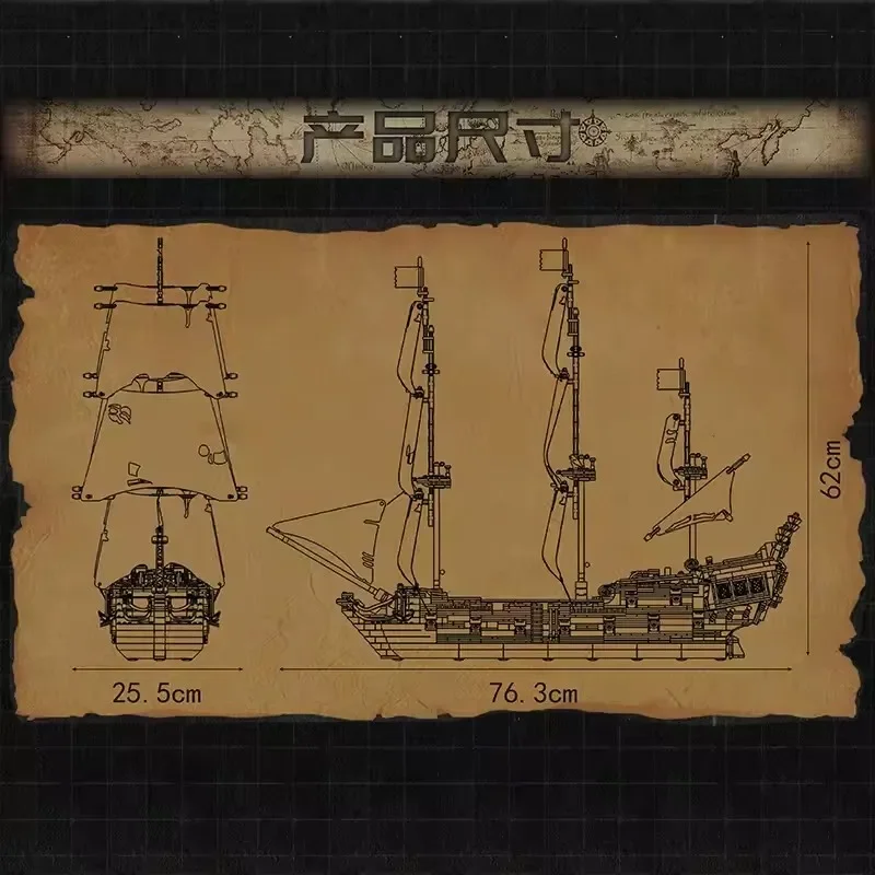 Mold King 3180 pezzi Stampo tecnico King 13199 Black Pearl BP Building Blocks Moc Ship Assembly Toy per bambini e adulti