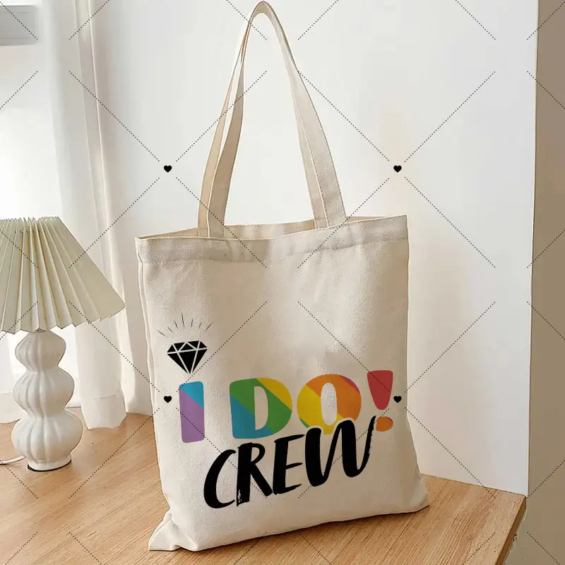 I Do Crew Fashionable Rainbow Printing Beautiful Fashionable Convenient Environmental Protection Supermarket Feminina Tote Bag