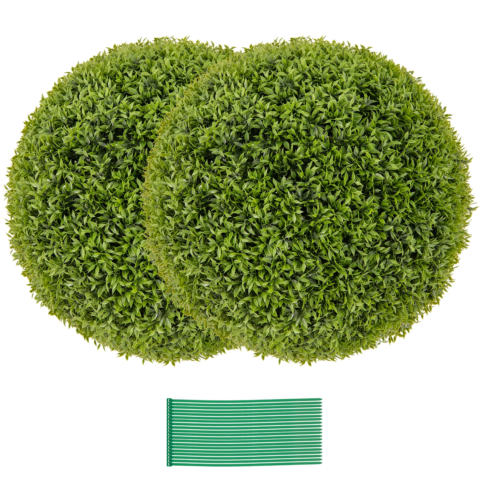 

2 PCS 20" Faux Boxwood Topiary Balls w/ Sun-Protective PE Leaves Indoor Outdoor
