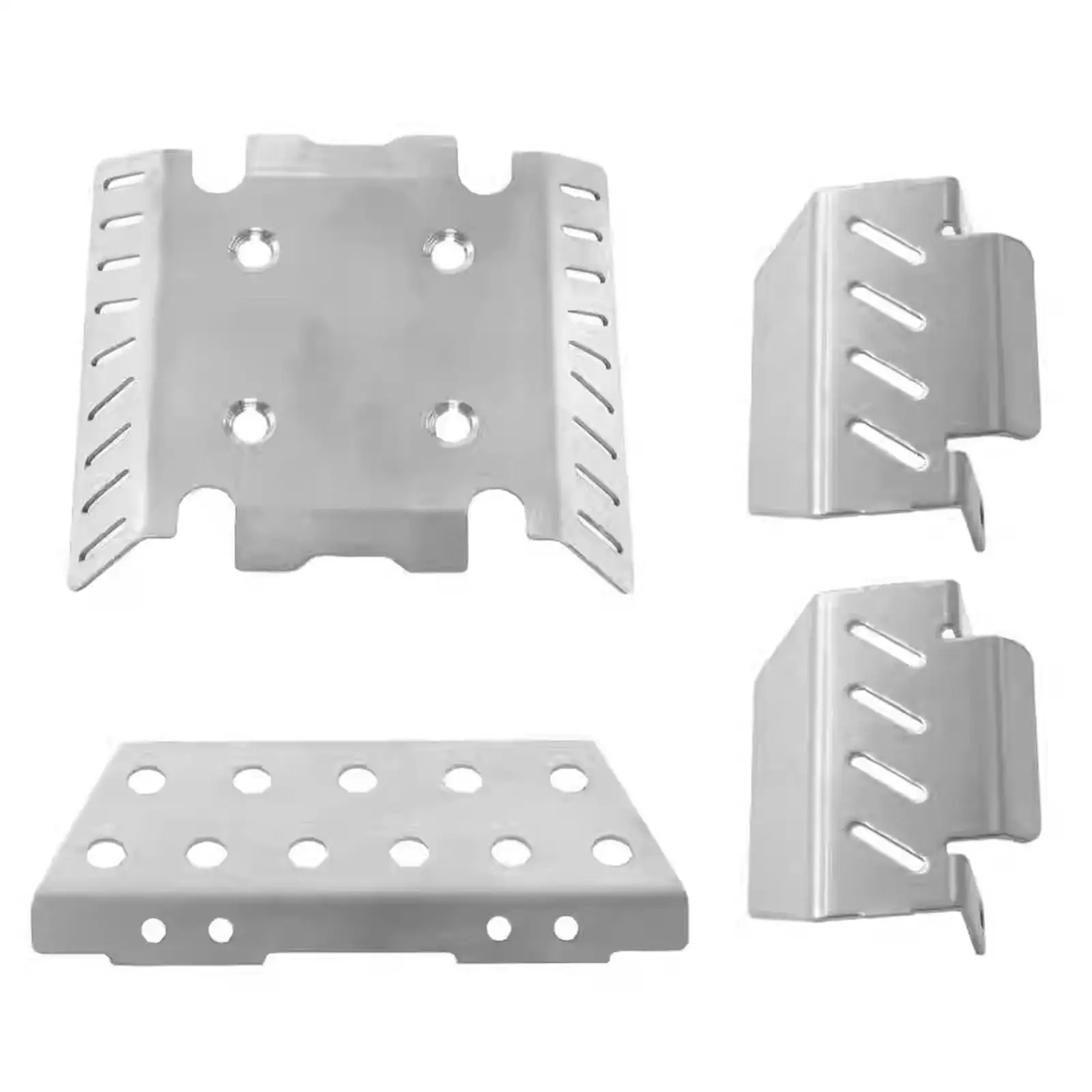 4x 1:8 RC Car Chassis Skid Plate Armors Stainless Steel DIY Model Spare Parts Guard Protector for H8H V1 V2 Vehicle Accessory