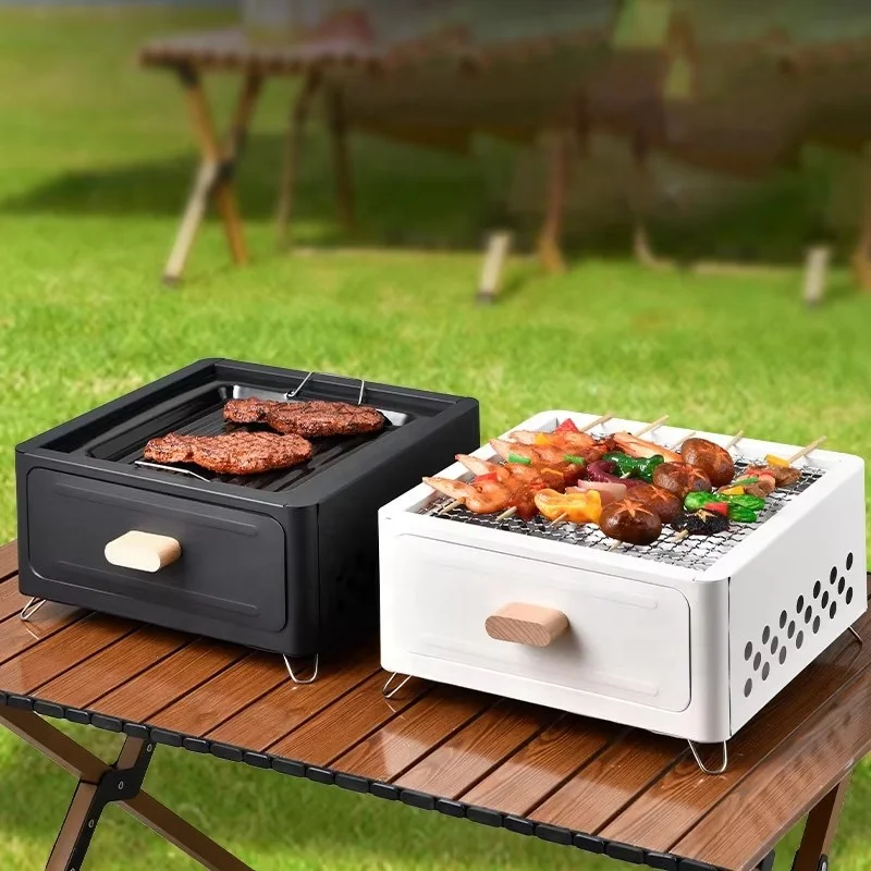 Yuyang High Quality square Barbeque Grill Outdoor Courtyard Charcoal Barbeque Grill Outdoor Camping Cooking Utensils
