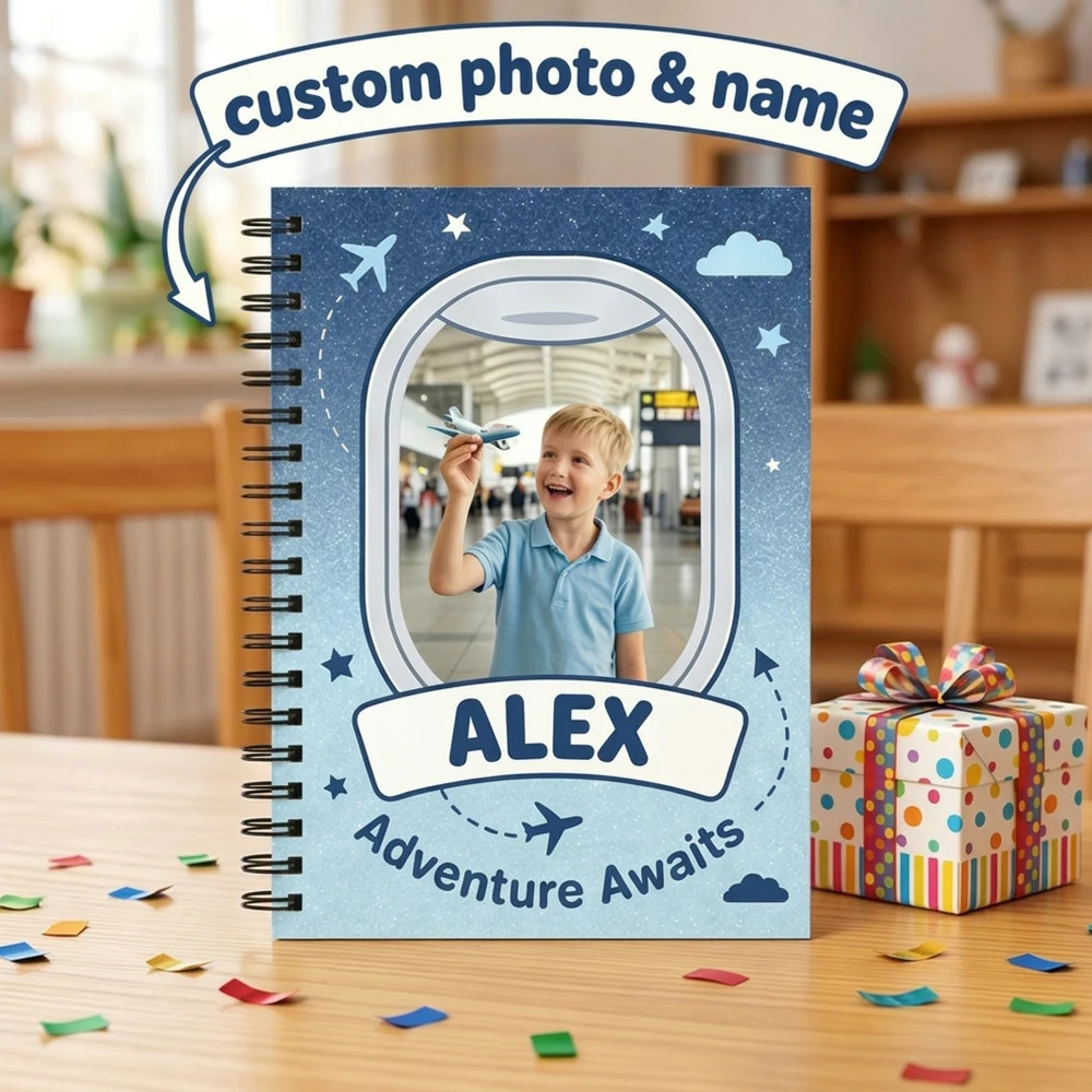 Custom Personalized Spiral Notebook,Custom Photo & Name Printing,Lined Writing Paper,Portable Notebook,Students,Back To School