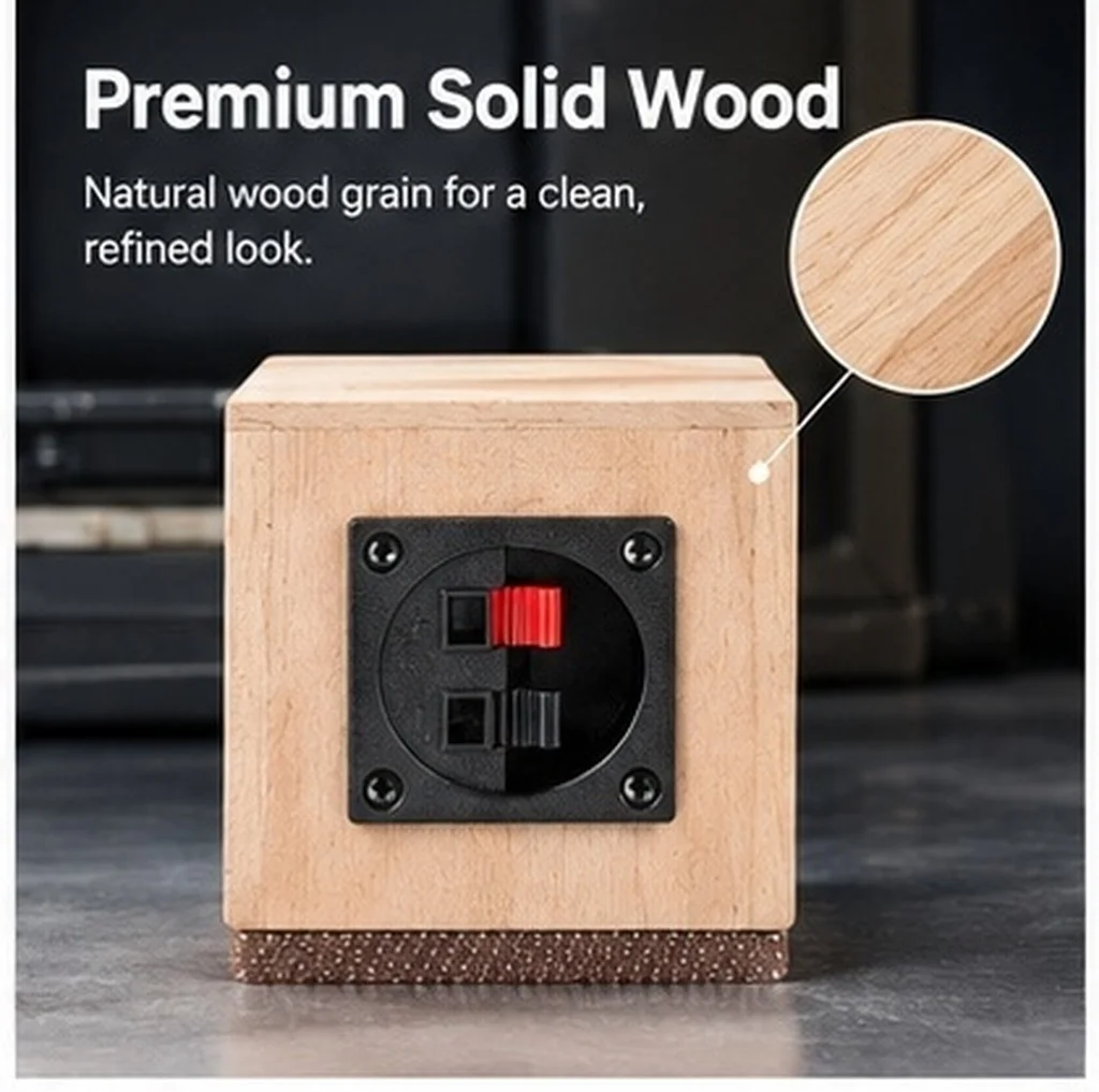Automotive Speaker Box Wooden Sound Container Natural Grain Car Audio Empty Enclosure Universal Audio System