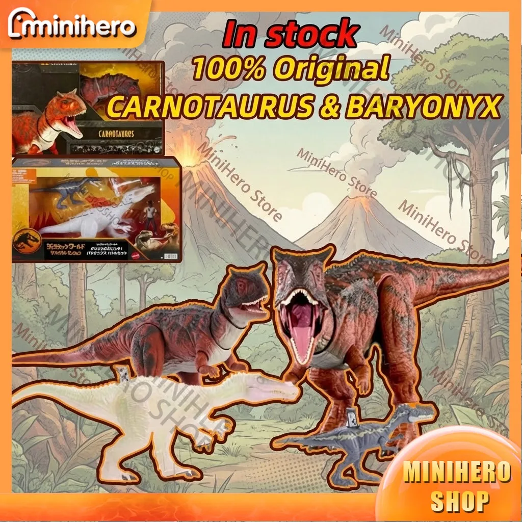 

In Stock Mattel Hammond Bull Dragon Carnotaurus Dinosaur Toy Articulated Collectible Model for Boys Kids Dino Figure