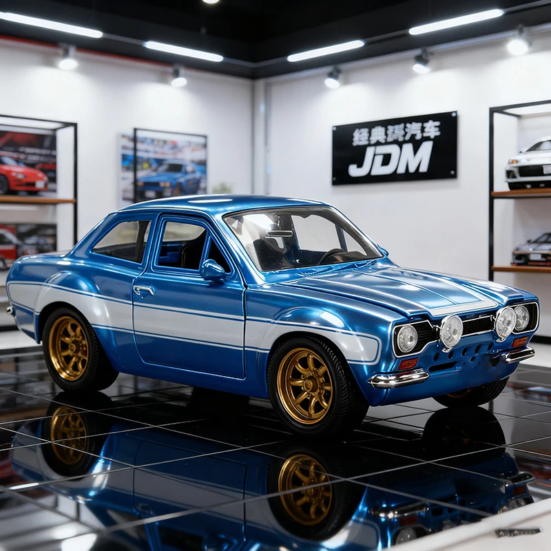 

JADA 1:24 Brian's Escort 1970, легкосплавный автомобиль, литье под давлением и игрушечный транспорт, модель автомобиля, миниатюрная масштабная модель автомобиля для детей