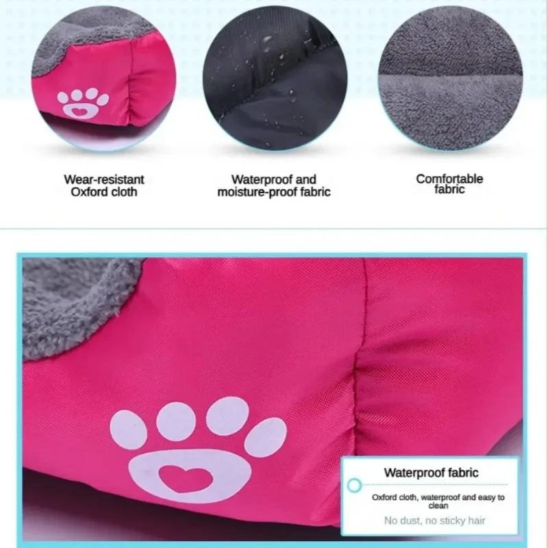 Weiches, quadratisches, großes Hundesofa, elastisches Hundehauskissen, winterwarmes, waschbares Hundebett für mittelgroße Hunde, Katzenhütte, Haustierzubehör – Detail 8