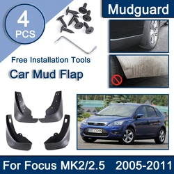 Car Mudguards For Ford Focus 2007 2009 2010 Hatchback Accessories MK2 2.5 2005~2011 Splash Guard Front Rear Fenders Wheel Parts