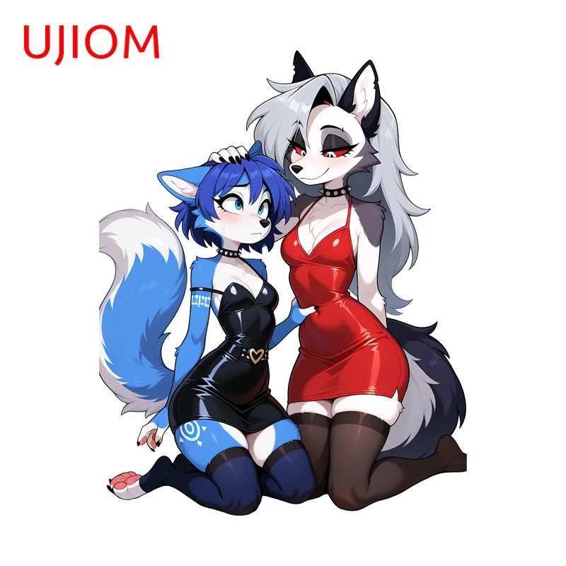 UJIOM Loona furry Anime Figure Wall Sticker Premium amusing design Occlusion scratch Vinly Decal cupboard vestibulec decor