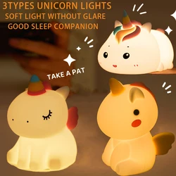 3 Types Unicorn Creative Cartoon Night Light Bedroom Eye Protection Light Led Night Light Room Decoration Ornament Light Gift