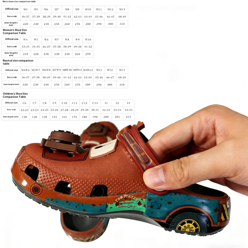 Croc-stijl klompen dia sandalen Disney beeldje anime auto's Mater antislip ademende strandschoenen outdoor casual schoenen voor jongens