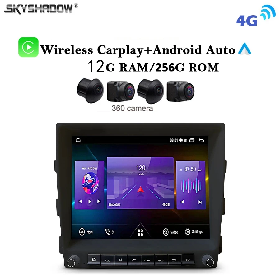 12G+256G Carplay Auto Android 14.0 8Core 8.4” DSP IPS 4G LTE Car DVD Player RDS Radio GPS Wifi For Porsche panamera 2012-2017