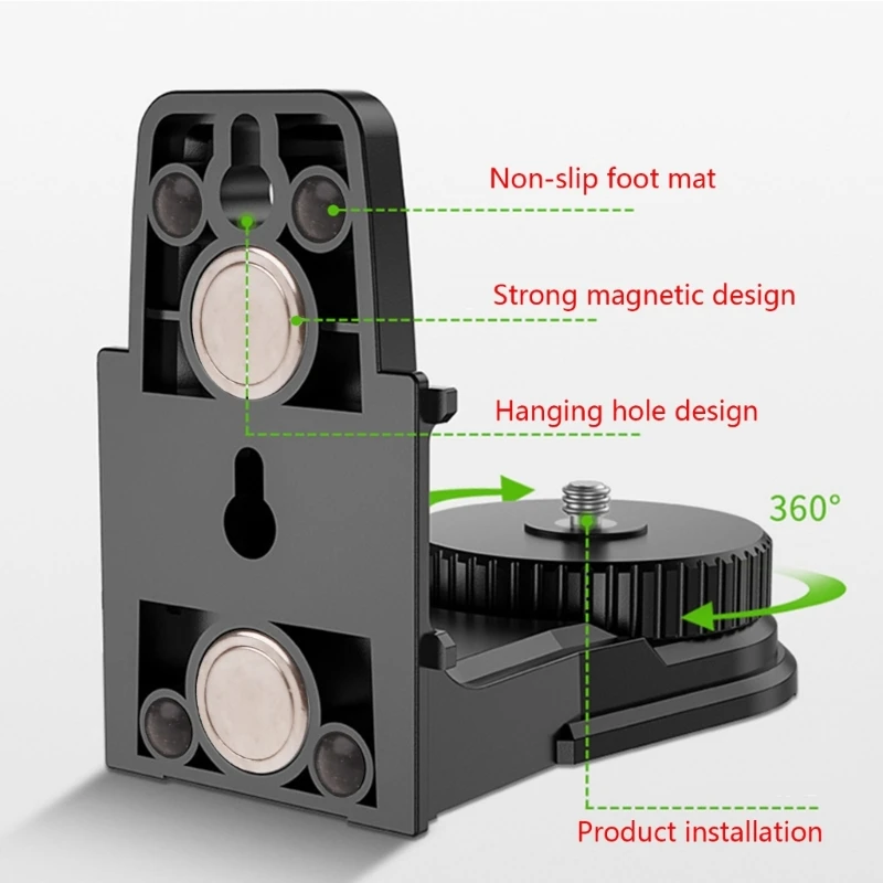 Upgraded Fine-tuning Bracket L-shape Laser-Level Adapter Multifunctional Magnetic Pivoting Base for Wall & Ceiling Mount