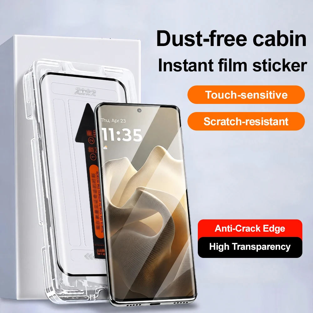 2-5PCS Curved Tempered Screen Protector For Motorola Signature Edge 70 60 Fusion 5G 50 Neo Pro G86 One-Click Install Screen Film