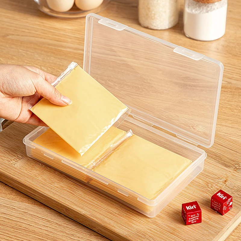 1Pcs Flip-top Butter Block Cheese Slice Storage Box Portable Refrigerator Fruit Vegetable Fresh-keeping Organizer Containers