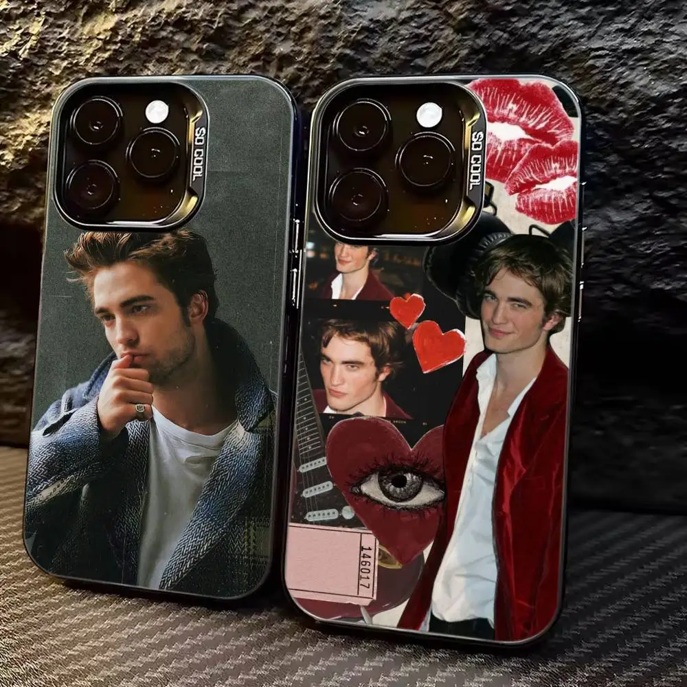 

Twilight R-Robert Pattinson Phone Case For iPhone 17,16,15,14,13,12,11 Plus,Pro Max,XS,Colored Silver Plated Inside Cover