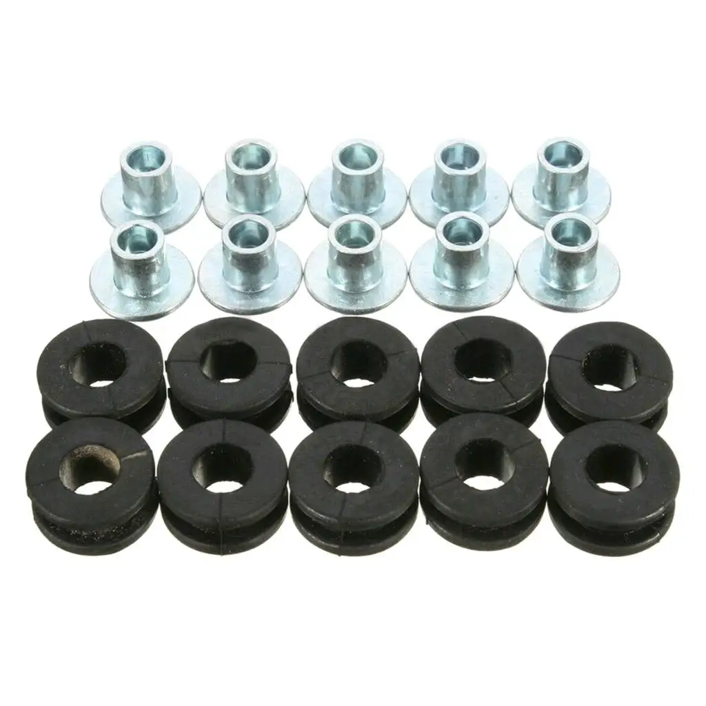 10x Motorcycle Rubber Grommets Kit for Honda for Suzuki Kawasaki Fairing