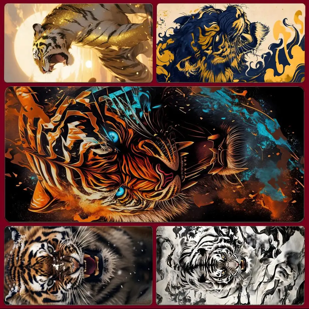 animal powerful T-Tiger Mouse Pad Large Gaming Mousepad with Stitched Edges Thickened Desk Mat PC