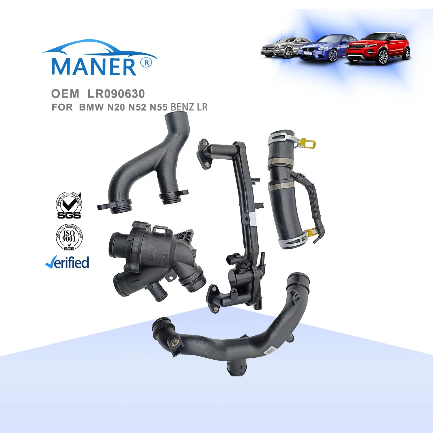 MANER Radiator Pipe Throttle Body Thermostat Tube Water Heater Outlet Hose LR092992 LR109402 for Land Rover L494