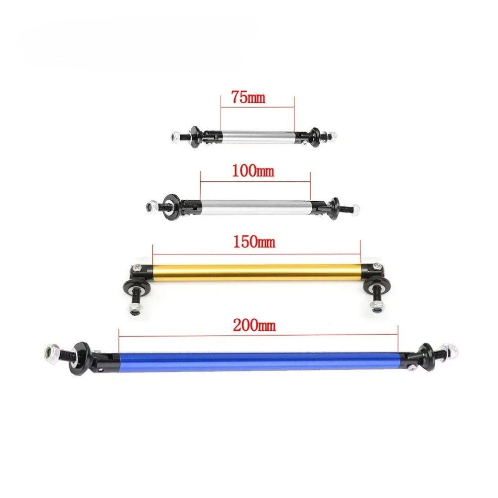 Car Front Frame Bumper 2pcs Universal JDM Adjustable  Lip Protector Rod Support Bars Decor Lip Rod Splitter Strut Tie Bar Kits