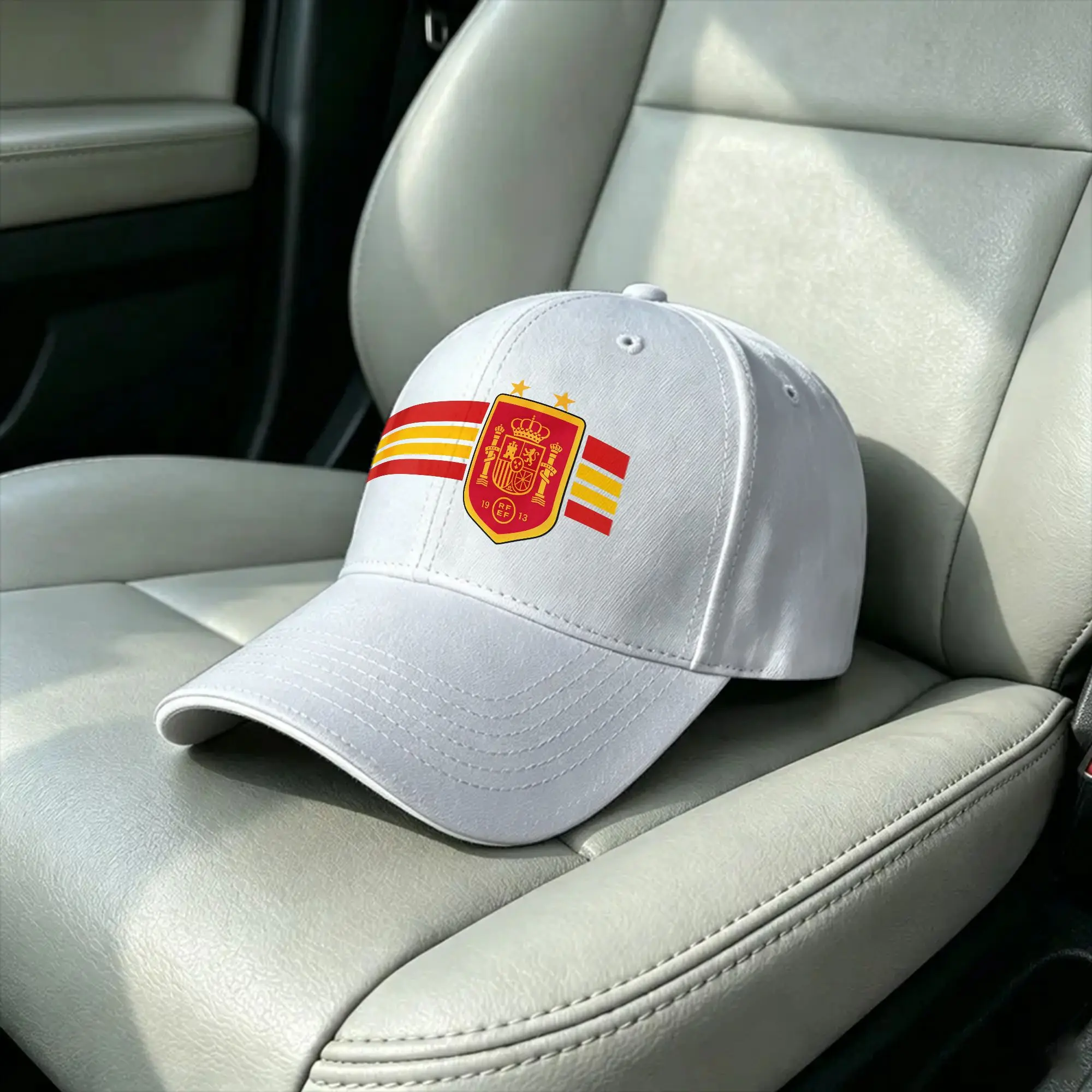 Spain Two Star National Crest Horizontal Flag Strip Baseball Cap  y2k Cute Trucker Hat Summer Unisex Men Kpop Rock Baseball Caps