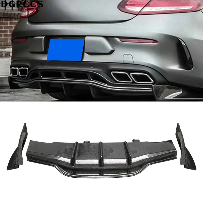 For Mercedes-Benz W205 C63 PSM Style Carbon Fiber Rear Diffuser Bumper Lip Vacuum Technology DGRCCS Brand