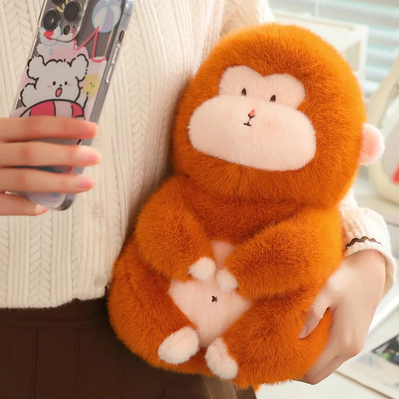 Simulation 22/40cm Monkey Dolls Stuffed Plush Toys Animals Cartoon Soft Toys YellowLong Wool for Girls Boys Birthday Gifts Decor