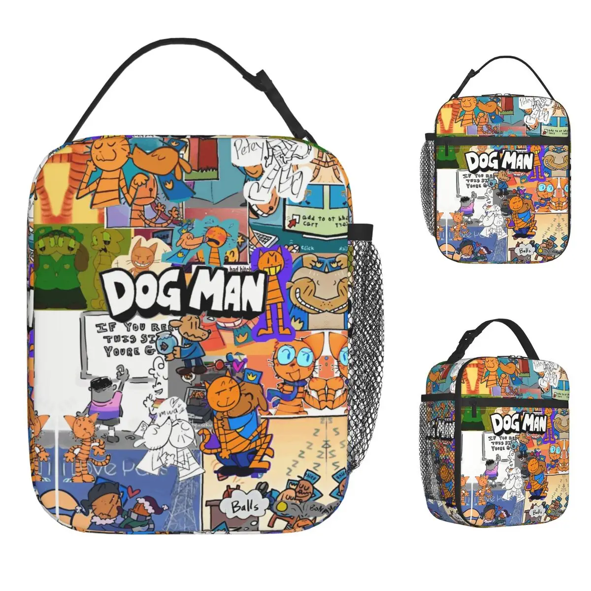

Сумка-холодильник Dog Man Dogman And Friend Micro Lunch Bag Портативная коробка для завтрака Детская школьная сумка-холодильник с принтом Kawaii Oxford Термосумка-тоут