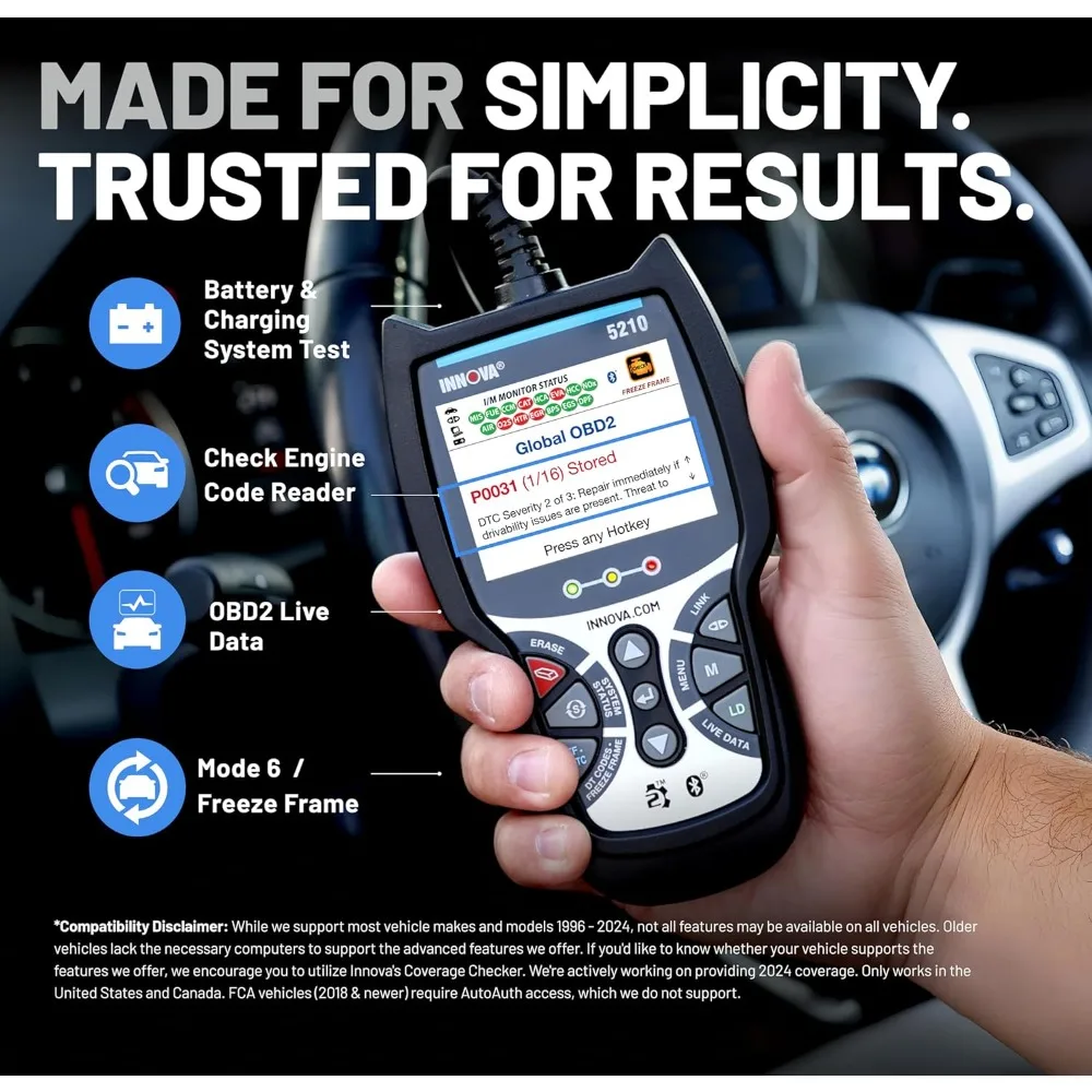 OBD2 Scanner Motor Code Reader Batterie Tester Live Daten Öl Reset Auto Diagnose Tool