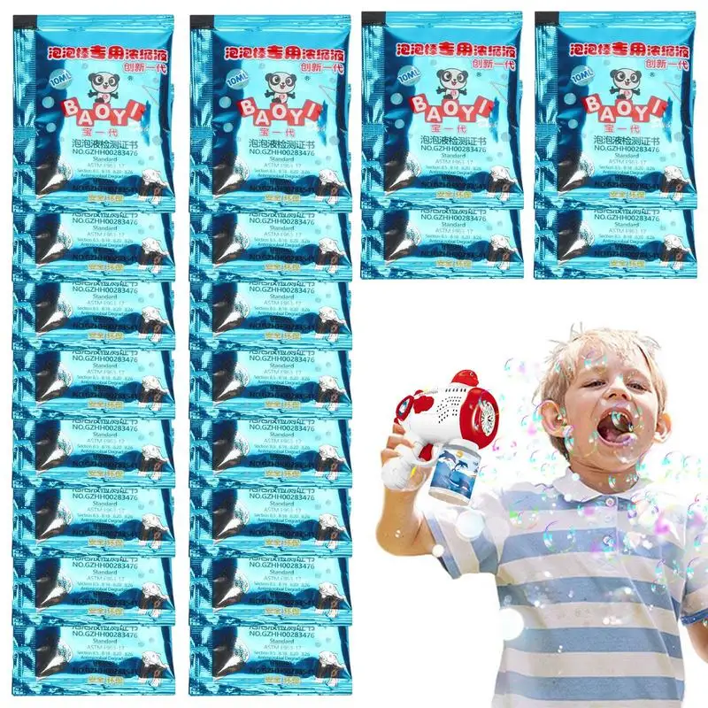 

20PCS Bubble Solution Refill Bag Concentrated Bubble Machine Refill Liquid For Easter Kids Outdoor Activities Just Add Water bag