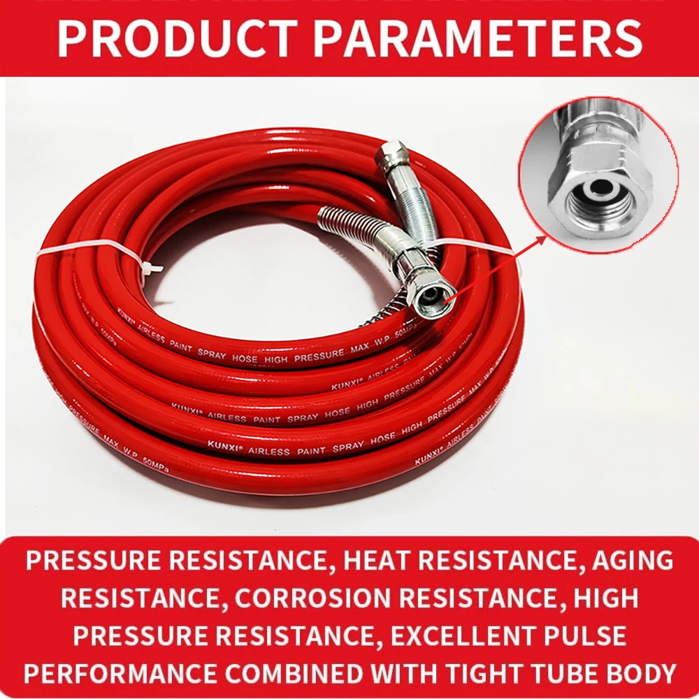 10M 15M 20M Paint Hose High Pressure Hose Fiber Tube 7250PSI 1/4