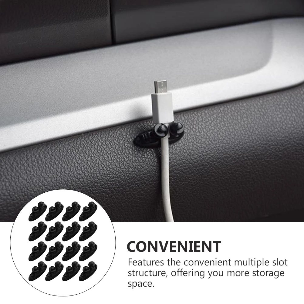 

16pcs Cable Management Clips Strong Adhesive No Tools Needed Home Office Car Cable Organizer Cord Holder Clip Storage Fixator