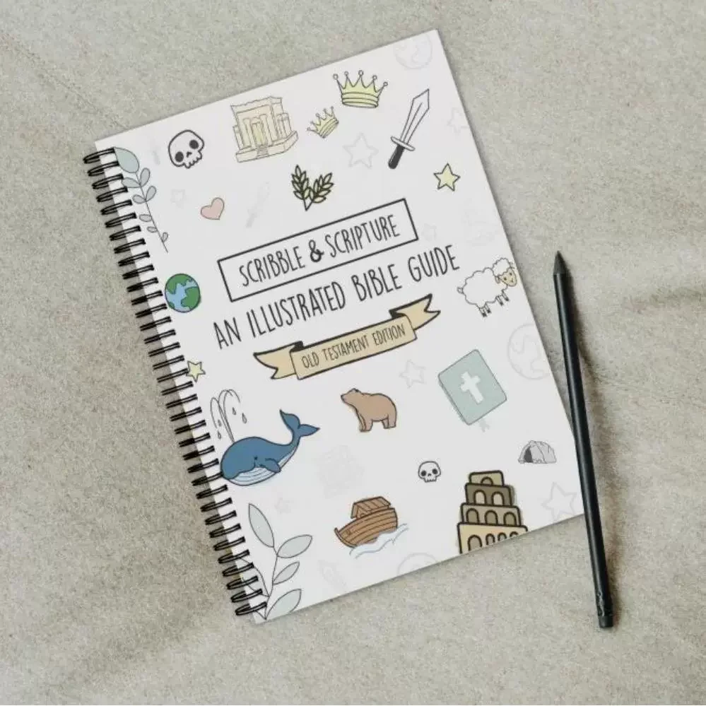Scribble & Scripture the Bible Made Simple Spiral-Bound Notebook Inspirational Illustrations Bible Guide