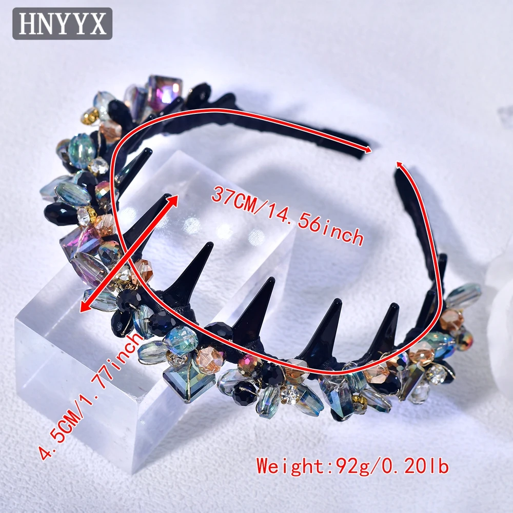 HNYYX Heavy Industries Luxury Headbands Sparkling Crystal Braided Hair Hoops Atmosphere Princess Headwear Bridal Headdress A401