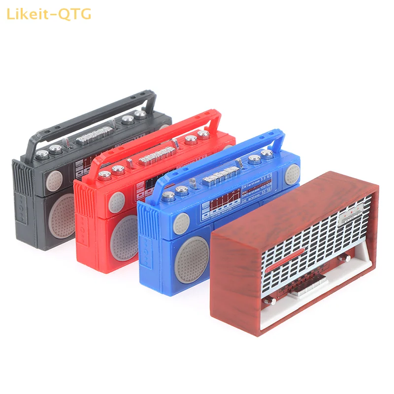 جديد 1:12 دمية مصغرة راديو نموذج مسجل لاعب لعبة دمية الأثاث ديكور #1