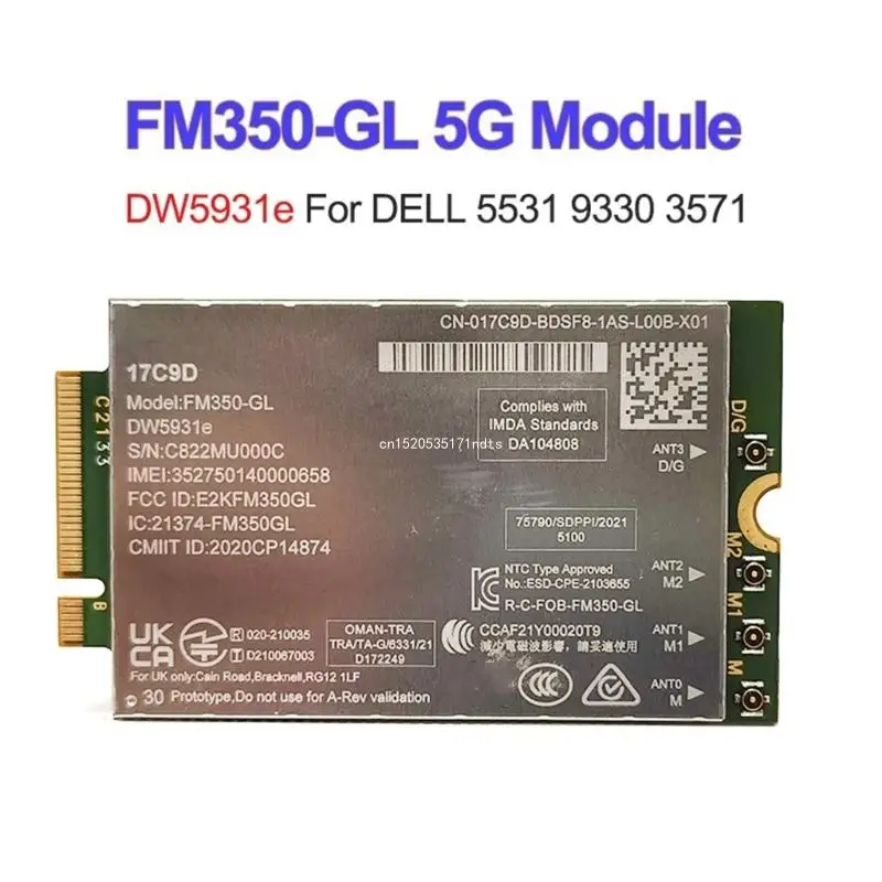 Imagem -05 - Substituição Networking Card para Laptops Dw5931e Módulo 5g Lte 4x4 5531 9330 3571 Fm350gl