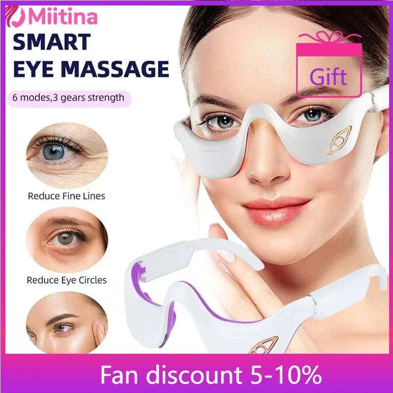 

Miitina LED Microcurrent Pulse Eye Massager Relieves Eye Fatigue, Fades Dark Circles, Wrinkles, Heat Treatment,Eye Beauty Device