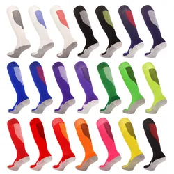 Striped Sports Soccer Sock Adult Kids Breathable Football Club Knee High Training Long Stocking Towel Bottom Sock Unisex