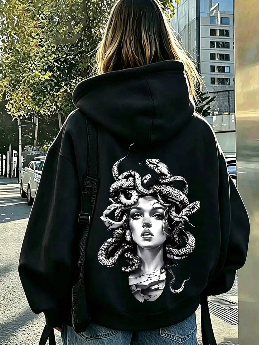 Plus Size Autumn Winter Casual Sweatshirt For Girls Warm Comfortable Daily Wear Versatile Basic Top Perfect For Fall Winter Outdoor Indoor Activities