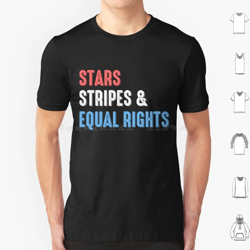 Camiseta de rayas de estrellas y derechos iguales para mujer, camiseta fresca de algodón 6xl, derechos reproductivos para mujer