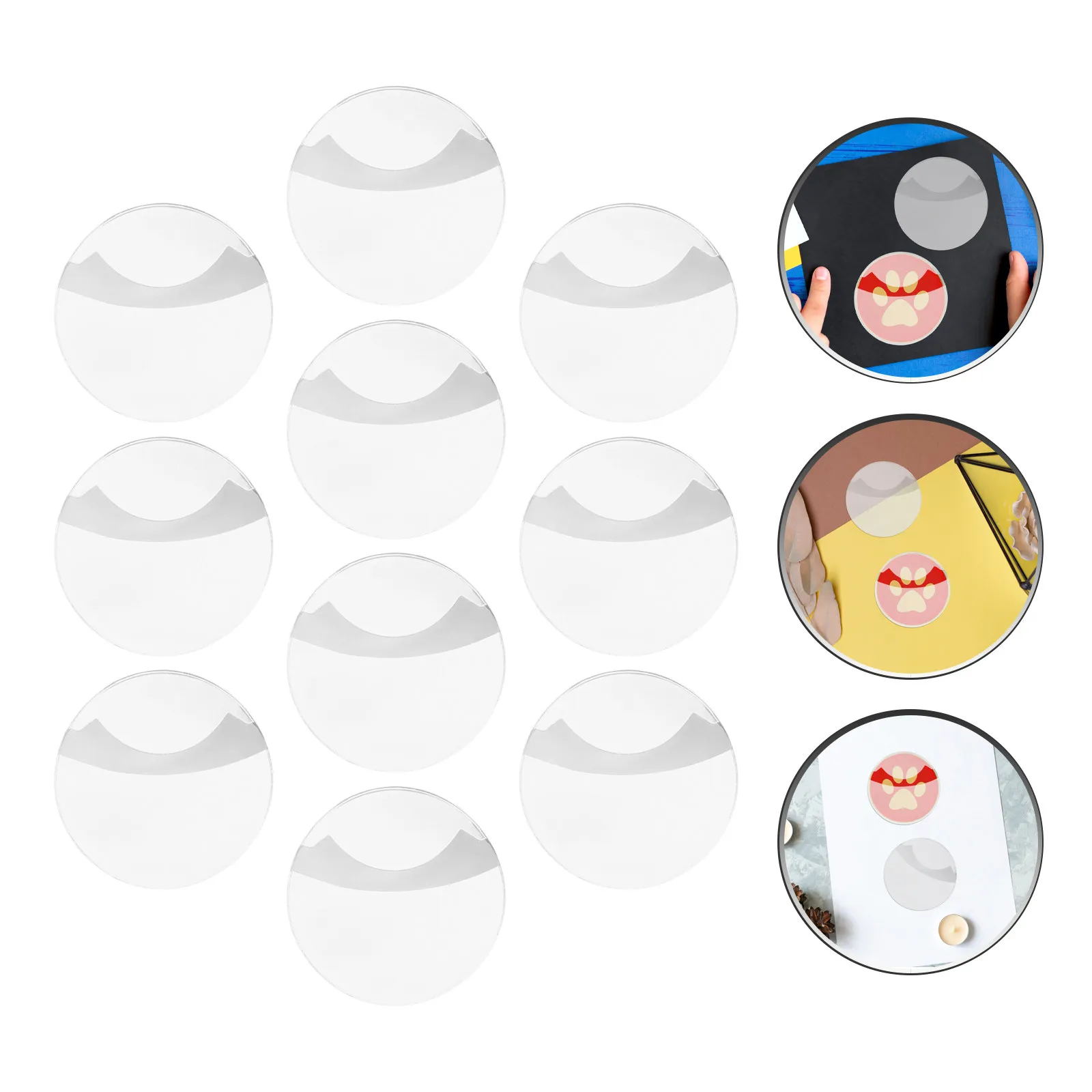 10Pcs Heavy Duty Badge Holder Round Shape Clear Protection Cover Portable Convenient Badge Cases for Id Badges Coins