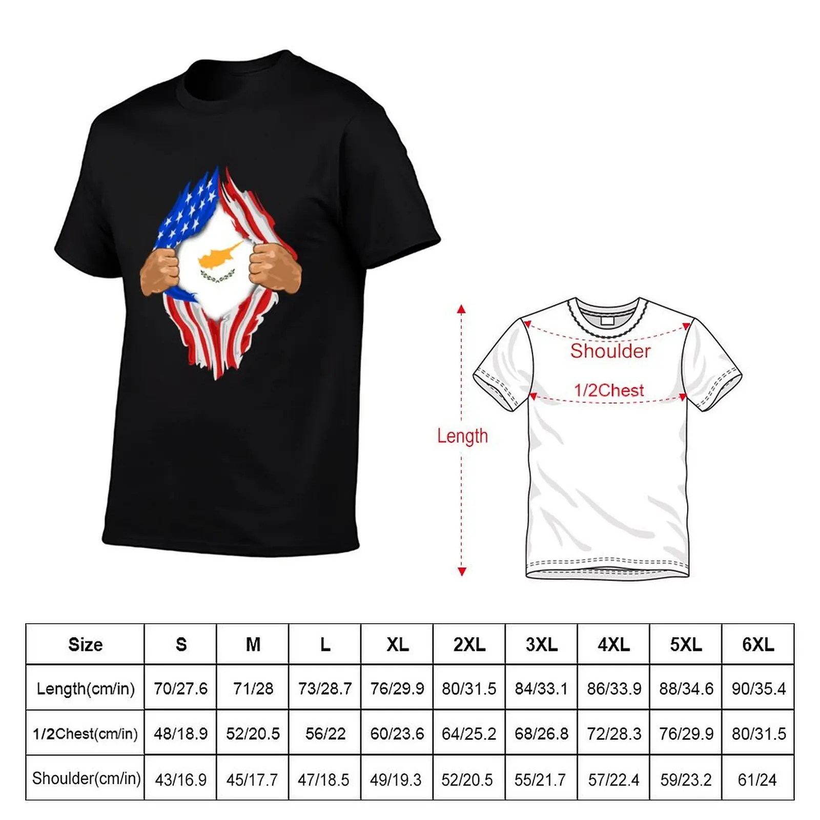Cypriot Blood Inside Me Design | Cyprus Flag Gift T-Shirt Plus Size Short Sleeve T-Shirt
