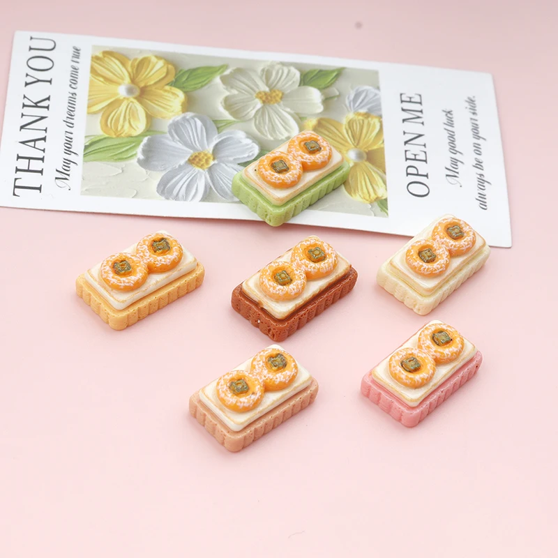 30/300pcs Kawaii Mini Simulated Persimmon Cake Resin Cabochon Nail Art DIY Accessories for Earrings Jewelry Dollhouse Decor